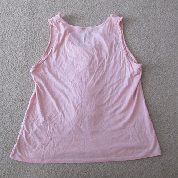 Ann Taylor Womens Sleeveless Ruffle Blouse Size LP Petite Pink Shirt Pullover - Picture 5 of 5